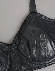 Dolce & Gabbana Dark Gray Silk Stretch Balconcino Bra Underwear - IT2 | S
