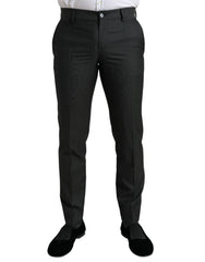 Dolce & Gabbana Dark Gray Stretch Slim Formal Pants - IT48 | M - Trousers