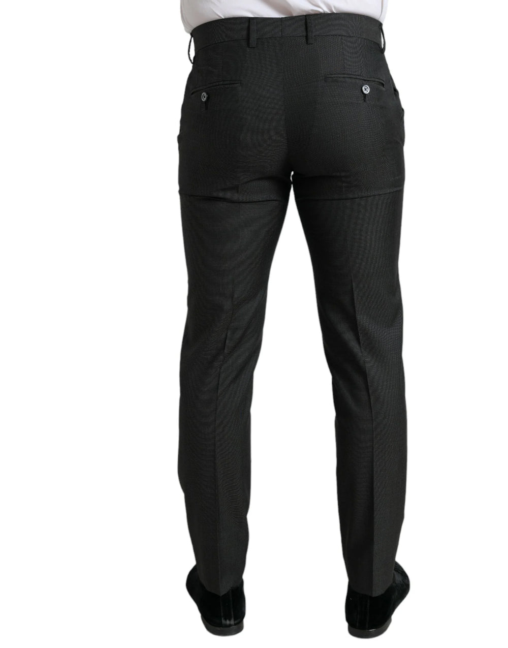 Dolce & Gabbana Dark Gray Stretch Slim Formal Pants - IT48 | M - Trousers