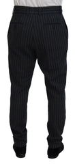 Dolce & Gabbana Dark Gray Stripes Chino Dress Pants - IT52 | L - Chinos