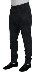 Dolce & Gabbana Dark Gray Stripes Chino Dress Pants - IT52 | L - Chinos