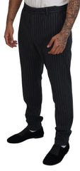 Dolce & Gabbana Dark Gray Stripes Chino Dress Pants - IT52 | L - Chinos