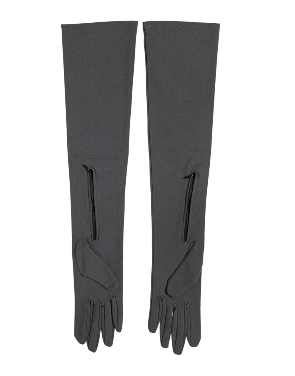 Dolce & Gabbana Dark Gray Viscose Elbow Length Mitten Men Gloves - 9|M