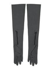 Dolce & Gabbana Dark Gray Viscose Elbow Length Mitten Men Gloves - 9|M