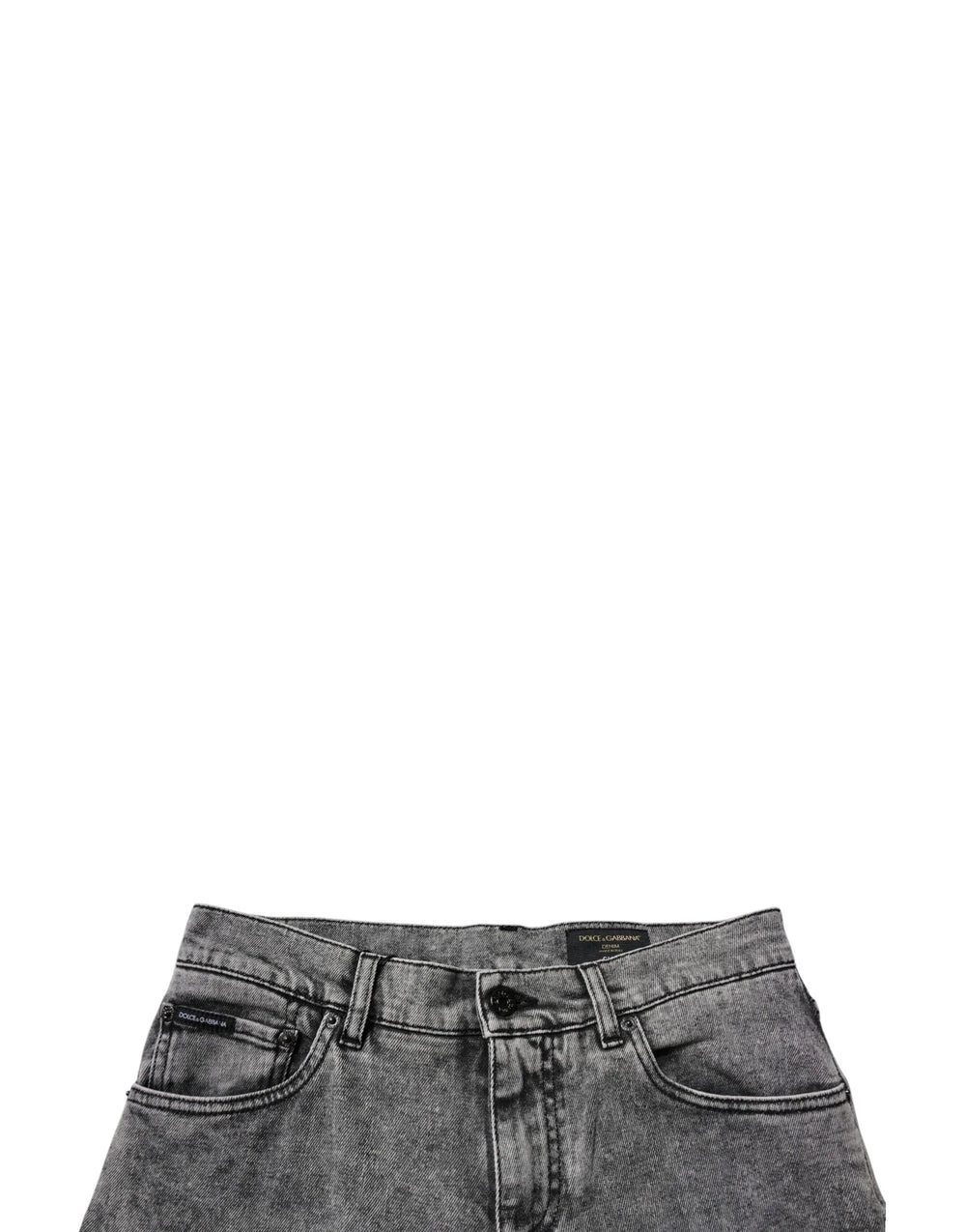 Dolce & Gabbana Dark Gray Washed Cotton Slim Fit Denim Jeans - Jeans