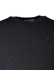 Dolce & Gabbana Dark Gray Wool Crew Neck Pullover Sweater - IT46 | S - Sweaters