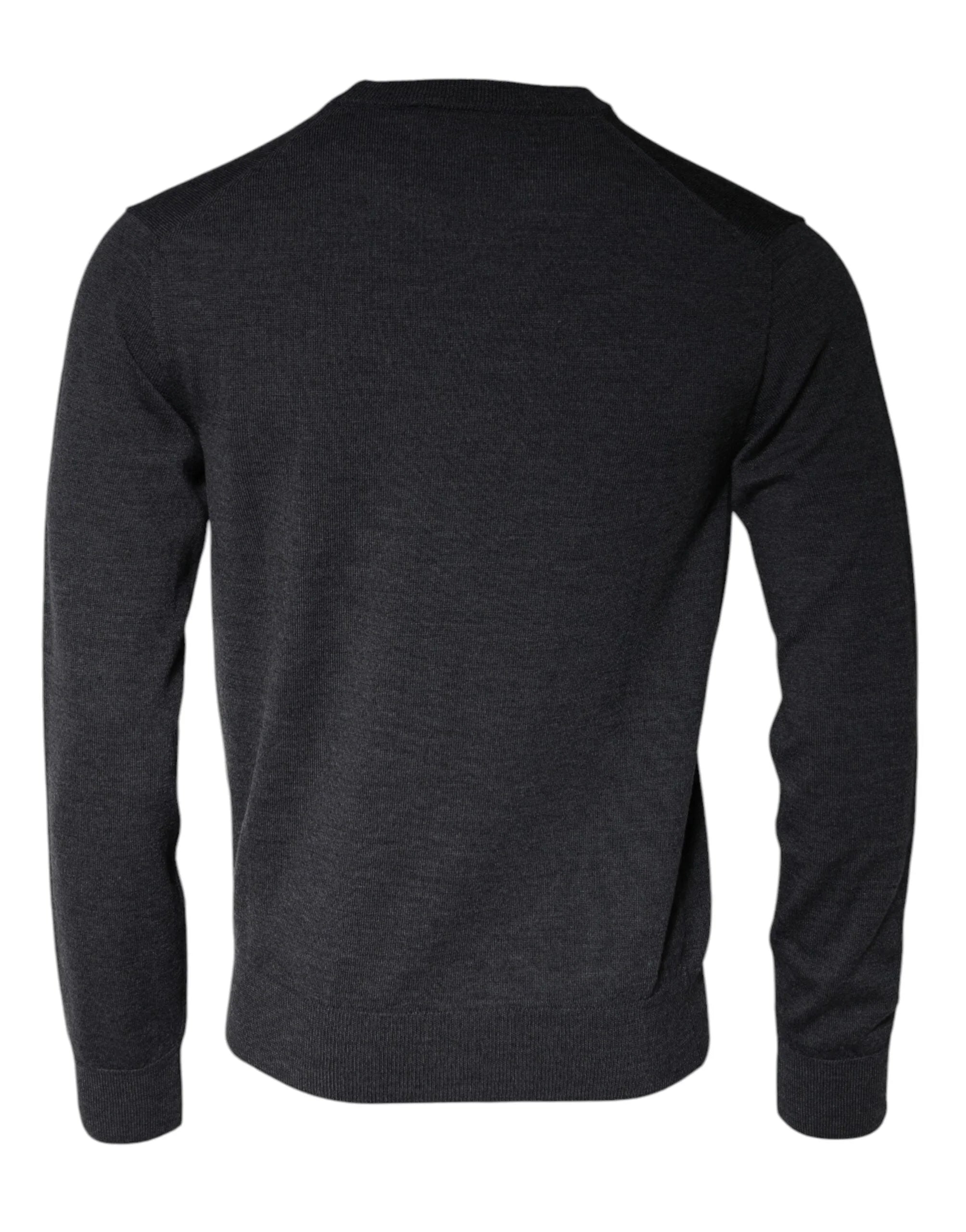 Dolce & Gabbana Dark Gray Wool Crew Neck Pullover Sweater - IT46 | S - Sweaters
