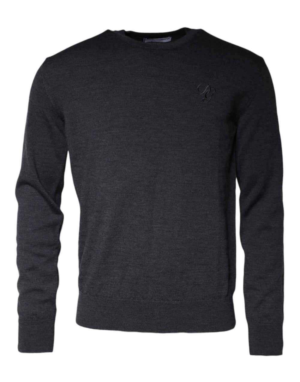 Dolce & Gabbana Dark Gray Wool Crew Neck Pullover Sweater - IT46 | S - Sweaters
