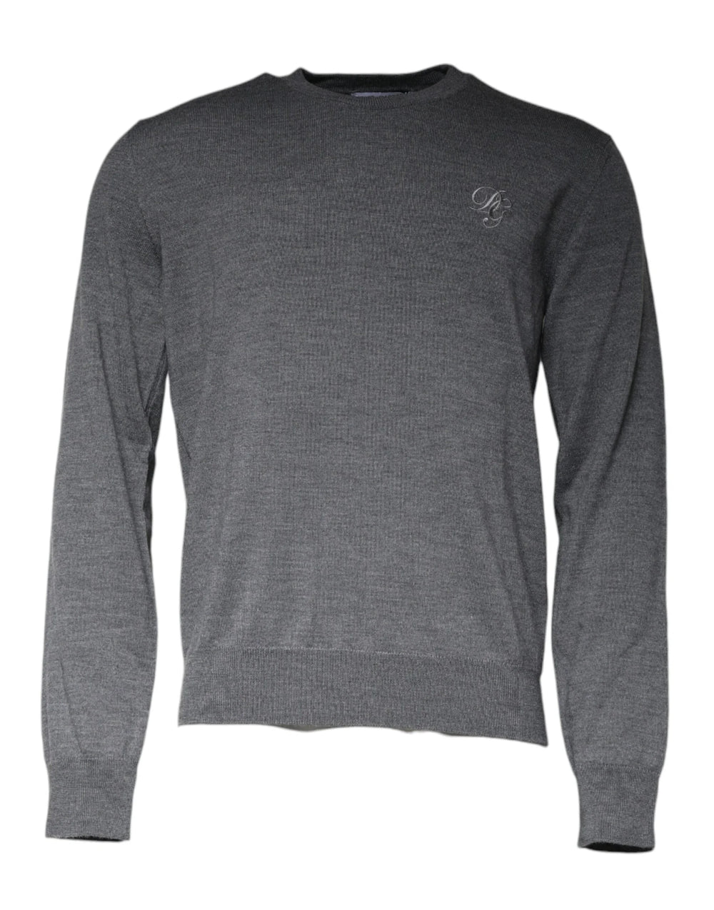 Dolce & Gabbana Dark Gray Wool Crew Neck Pullover Sweater - IT50 | L - Sweaters