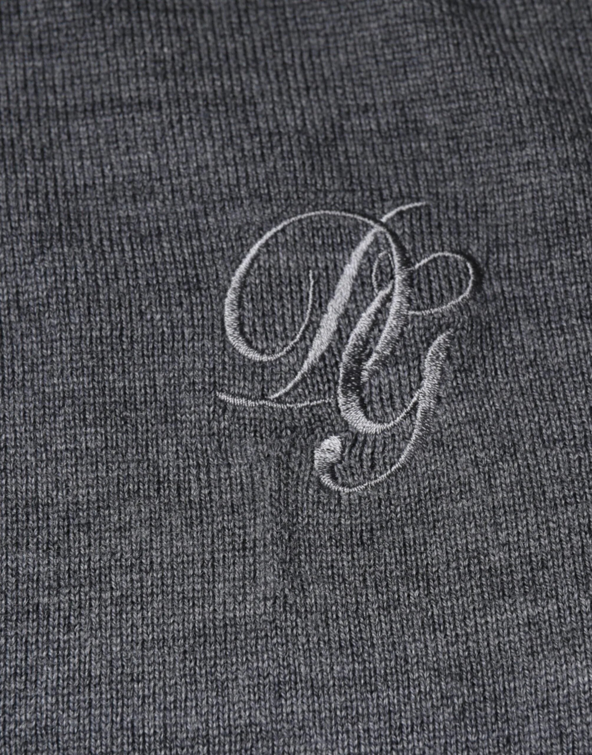 Dolce & Gabbana Dark Gray Wool Crew Neck Pullover Sweater - IT50 | L - Sweaters