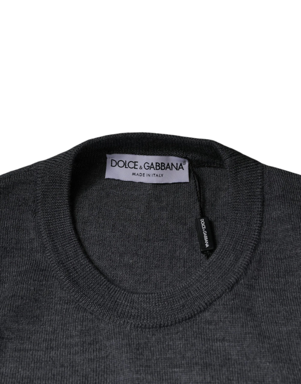 Dolce & Gabbana Dark Gray Wool Crew Neck Pullover Sweater - IT50 | L - Sweaters