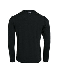 Dolce & Gabbana Dark Gray Wool Crew Neck Pullover Sweater - Sweaters