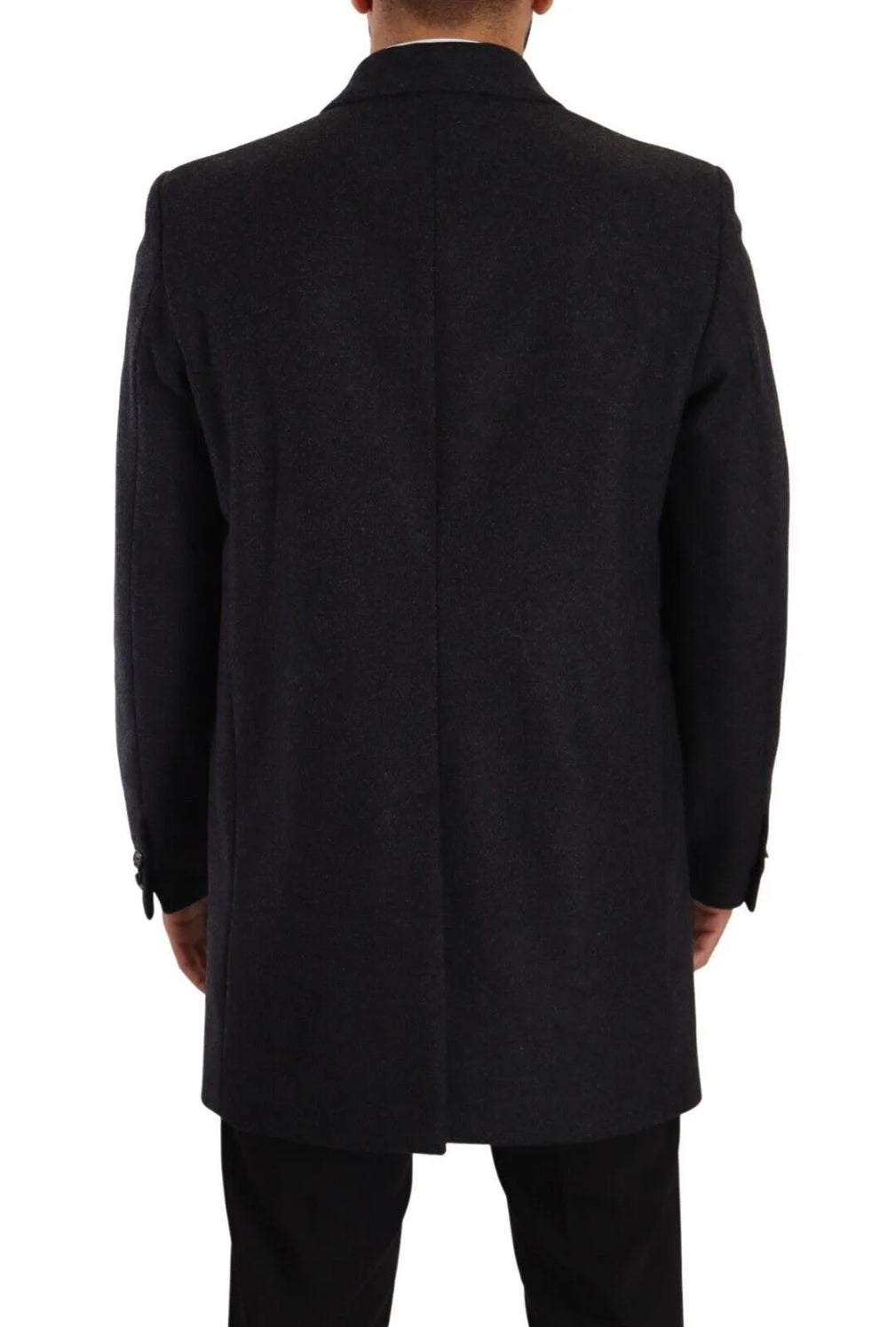 Dolce & Gabbana Dark Gray Wool Over Trench Coat Men Jacket - IT50 | L - Trench Coats