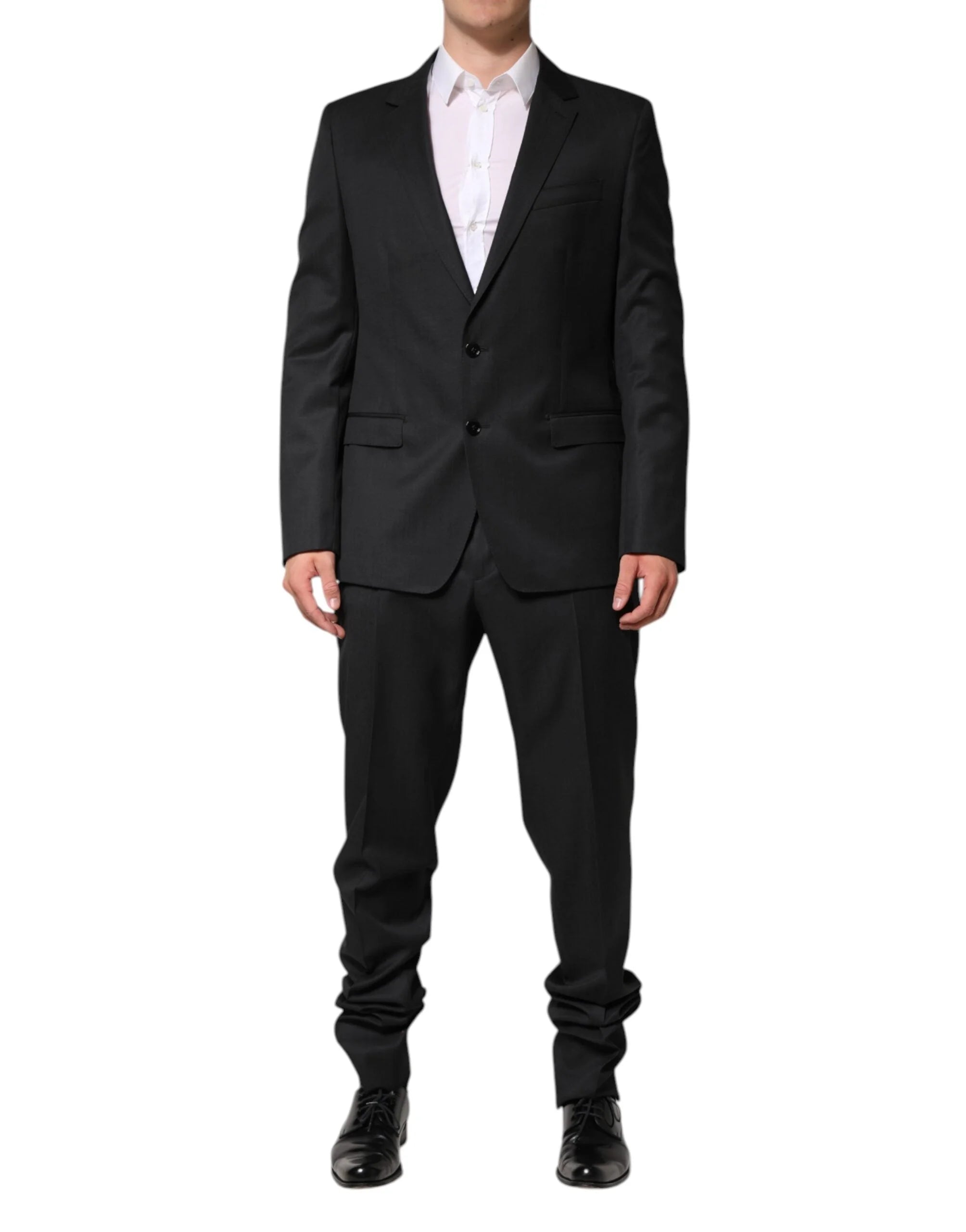 Dolce & Gabbana Dark Gray Wool Single Breasted 2 Piece Suit - IT52 | XL - Pant Suits