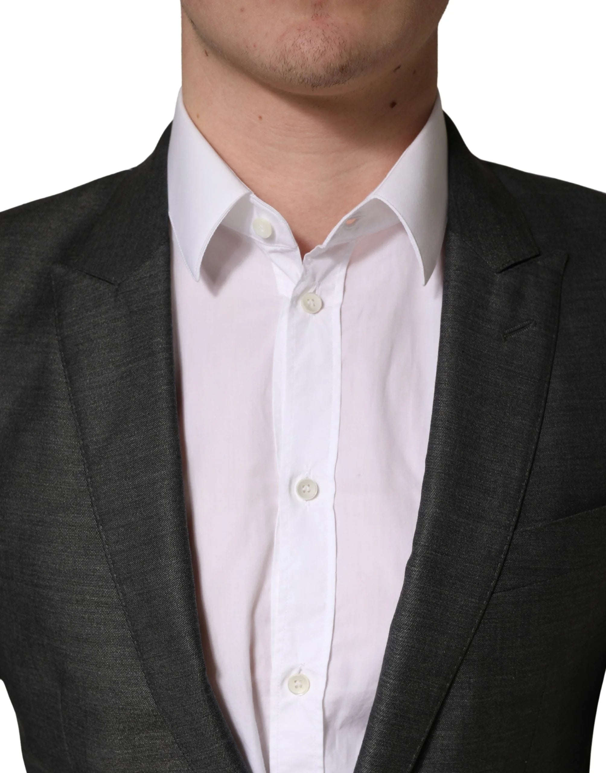 Dolce & Gabbana sötét szürke gyapjú keskeny szabású kabát, zakó - IT46 | S