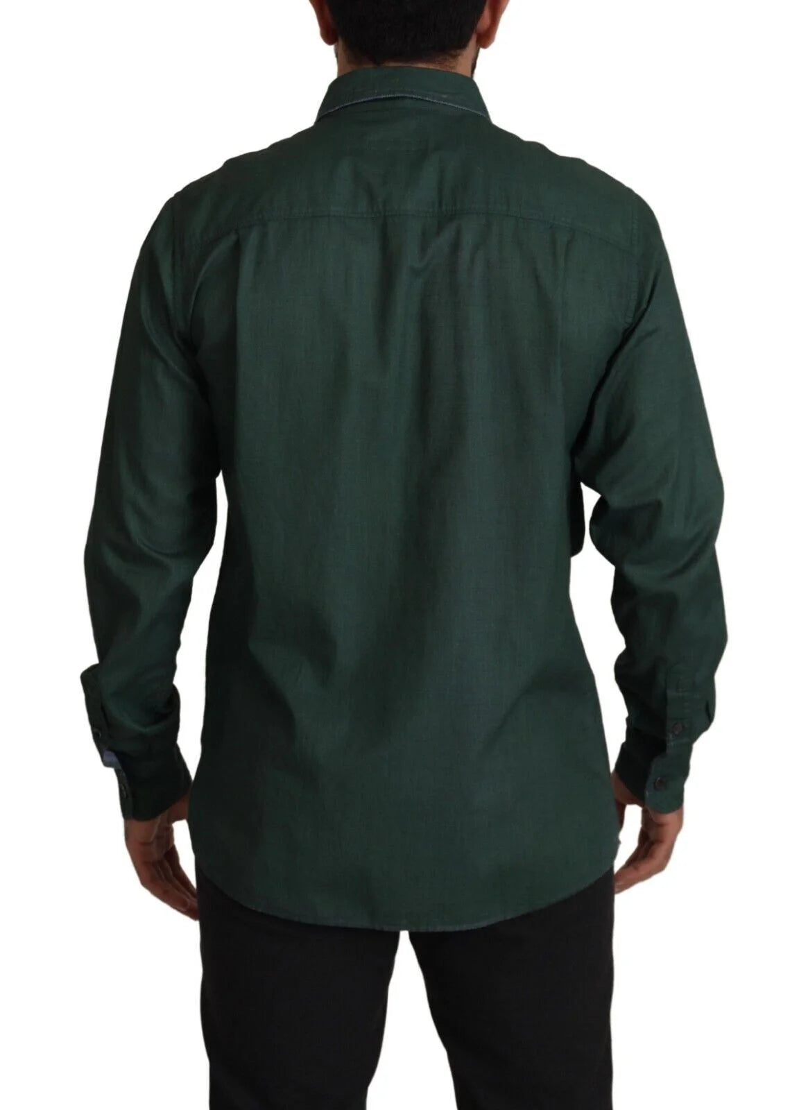 Dolce & Gabbana Dark Green Button Down Long Sleeves Shirt - IT41 | L - Shirts