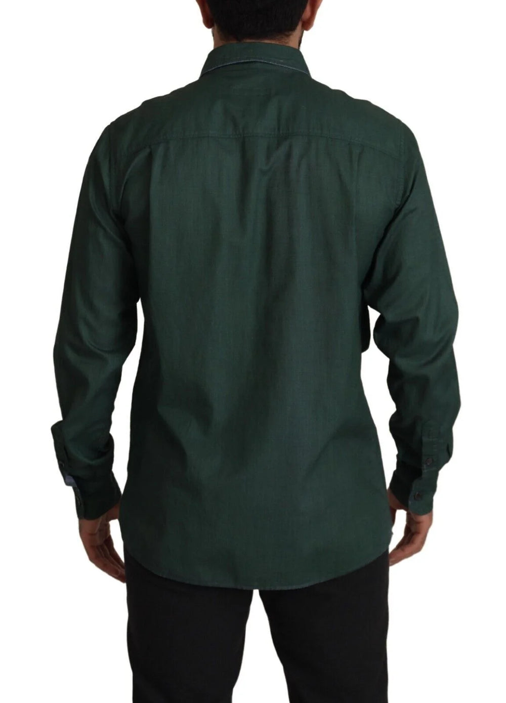 Dolce & Gabbana Dark Green Button Down Long Sleeves Shirt - IT41 | L - Shirts