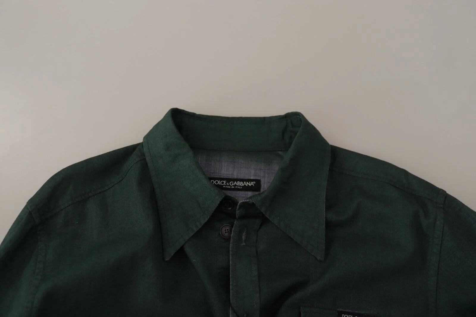Dolce & Gabbana Dark Green Button Down Long Sleeves Shirt - IT41 | L - Shirts