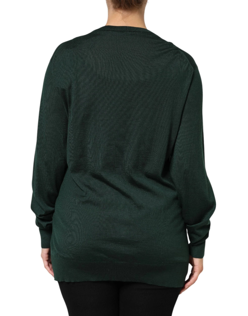 Dolce & Gabbana Dark Green Cashmere Silk Cardigan Sweater - IT44 | L - Cardigans