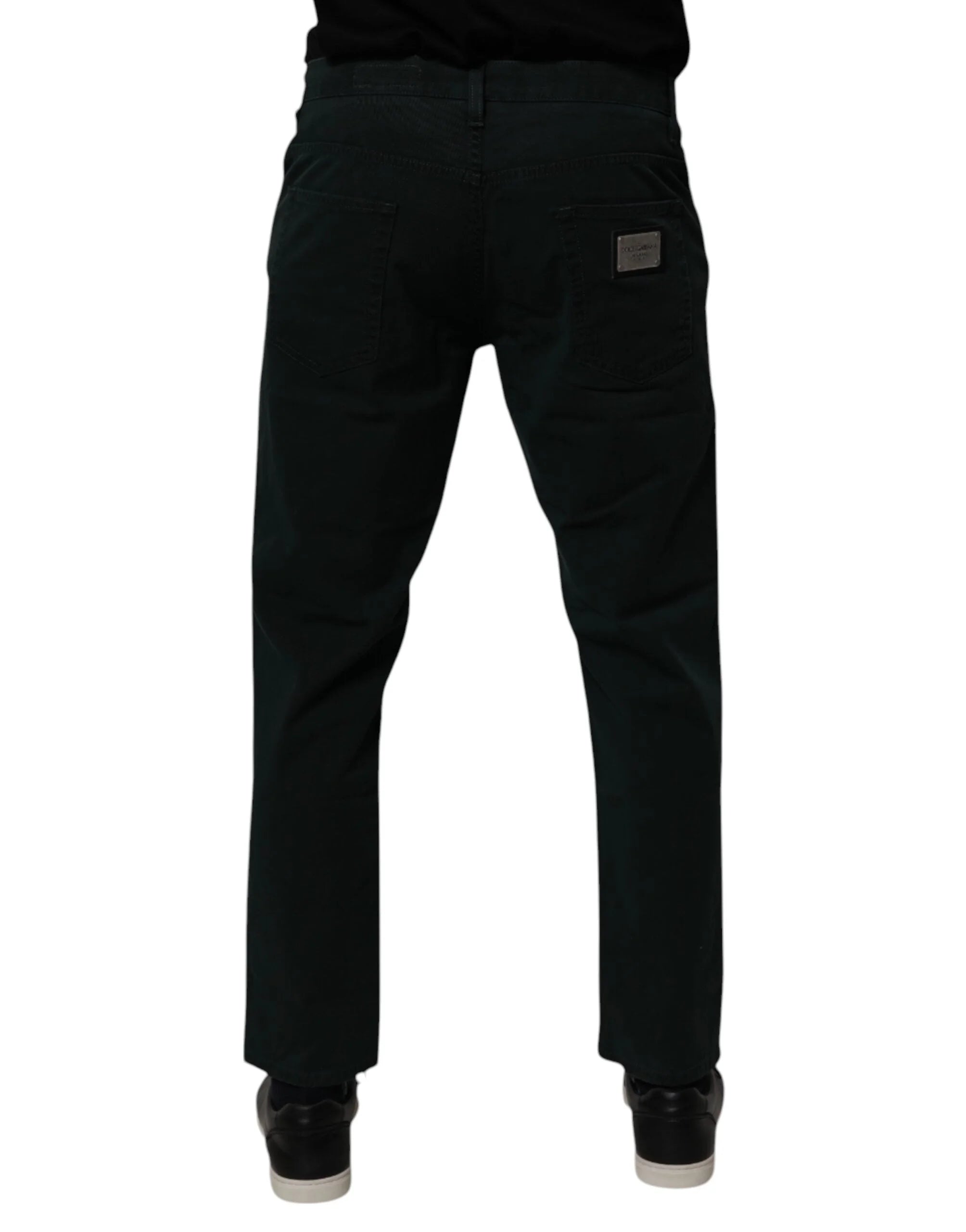 Dolce & Gabbana Dark Green Cotton Loose Men Denim Jeans - Jeans