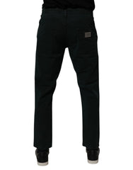 Dolce & Gabbana Dark Green Cotton Loose Men Denim Jeans - Jeans