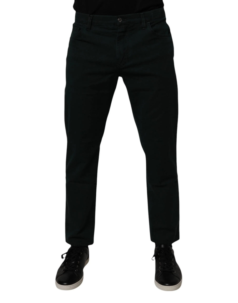 Dolce & Gabbana Dark Green Cotton Loose Men Denim Jeans - Jeans