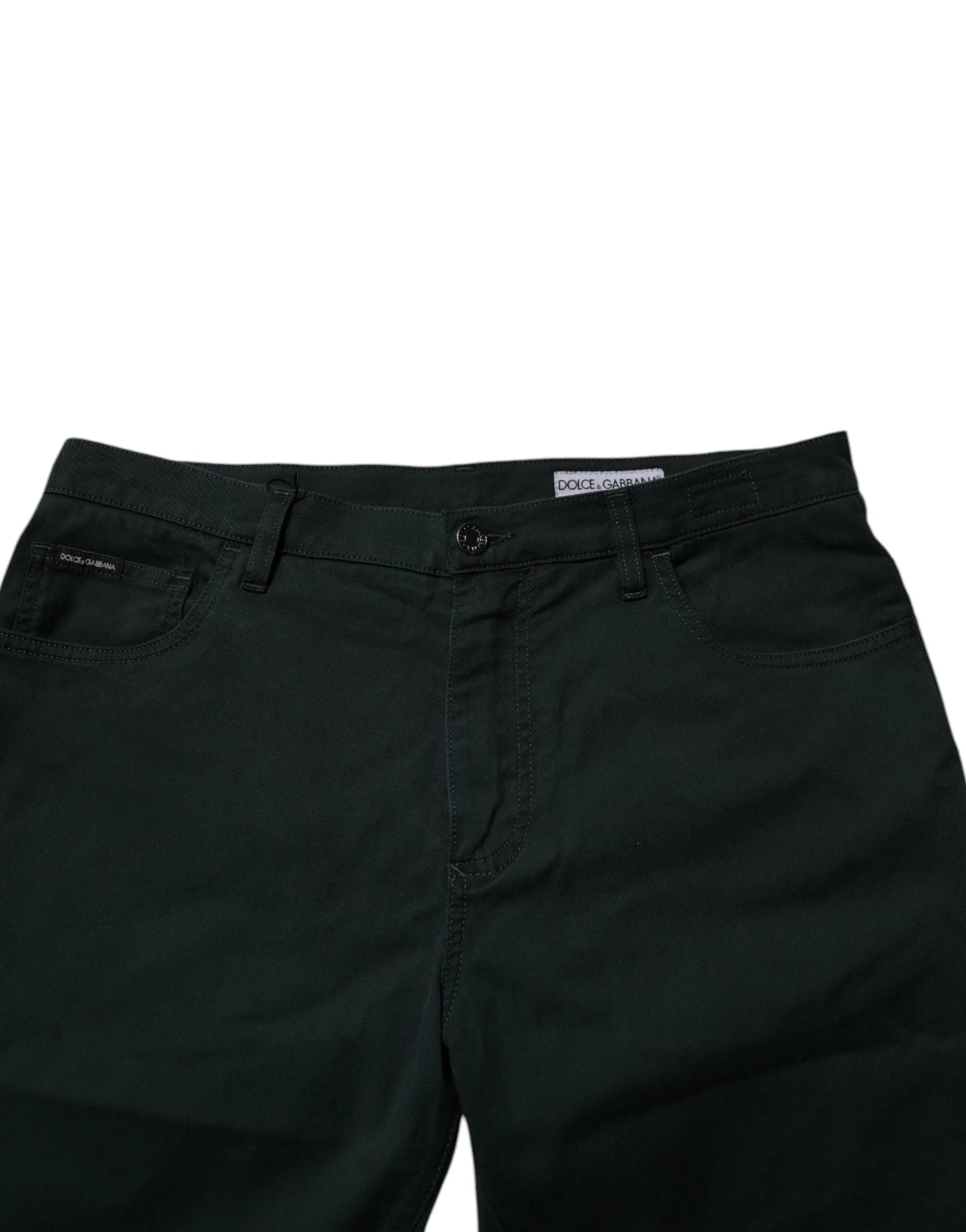 Dolce & Gabbana Dark Green Cotton Loose Men Denim Jeans - Jeans