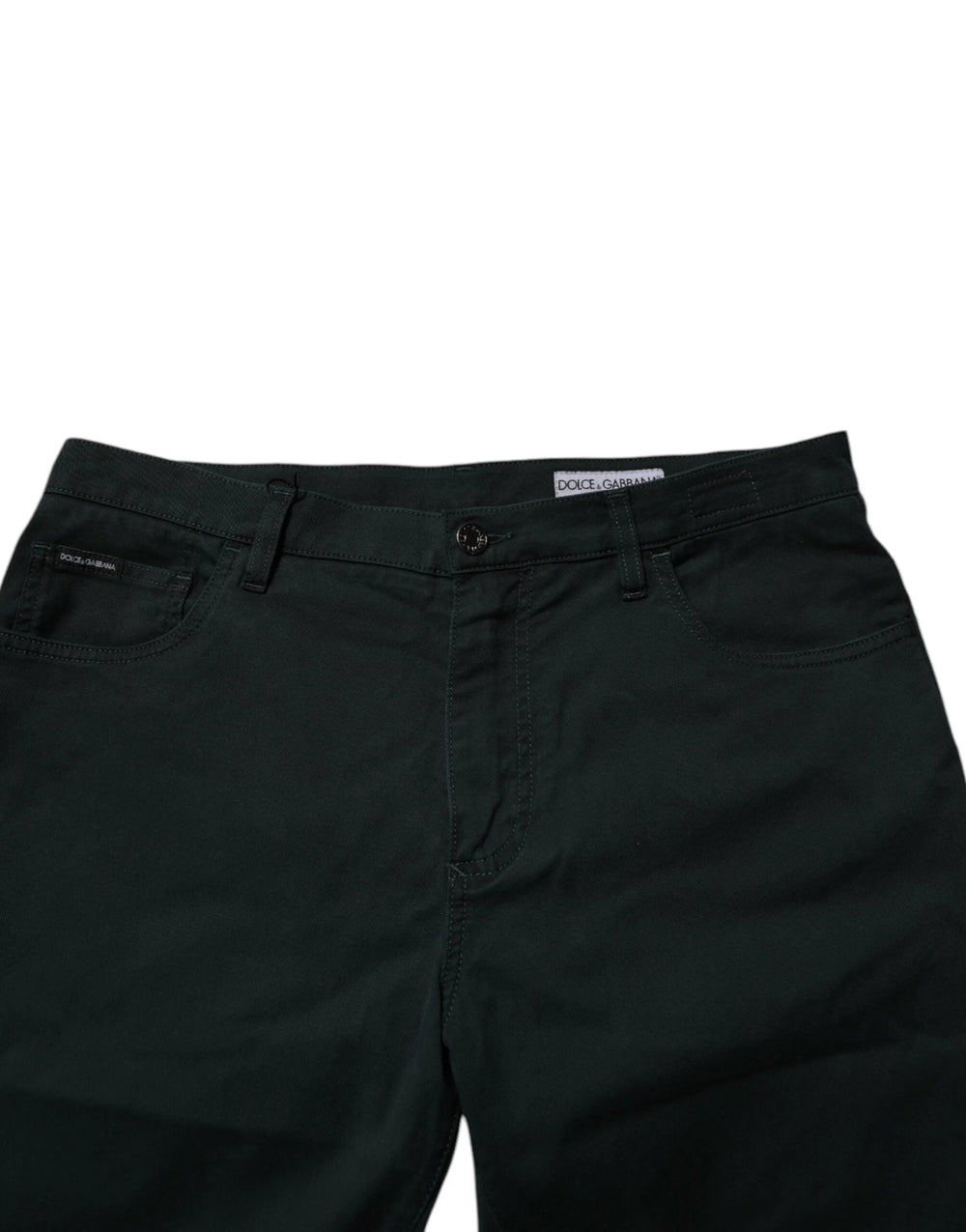 Dolce & Gabbana Dark Green Cotton Loose Men Denim Jeans - Jeans