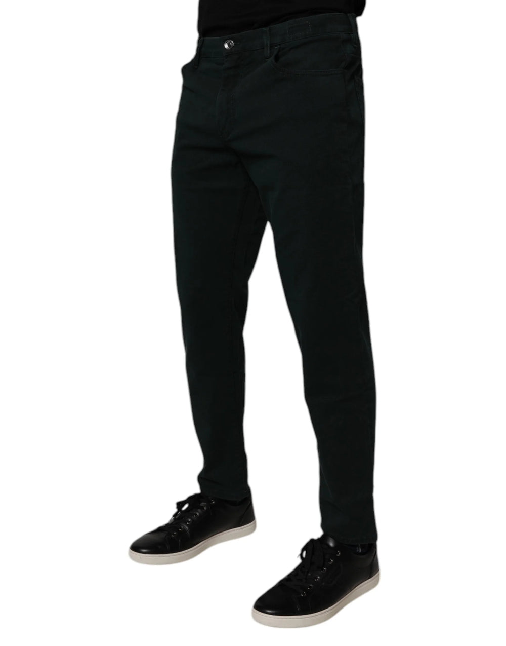 Dolce & Gabbana Dark Green Cotton Loose Men Denim Jeans - Jeans