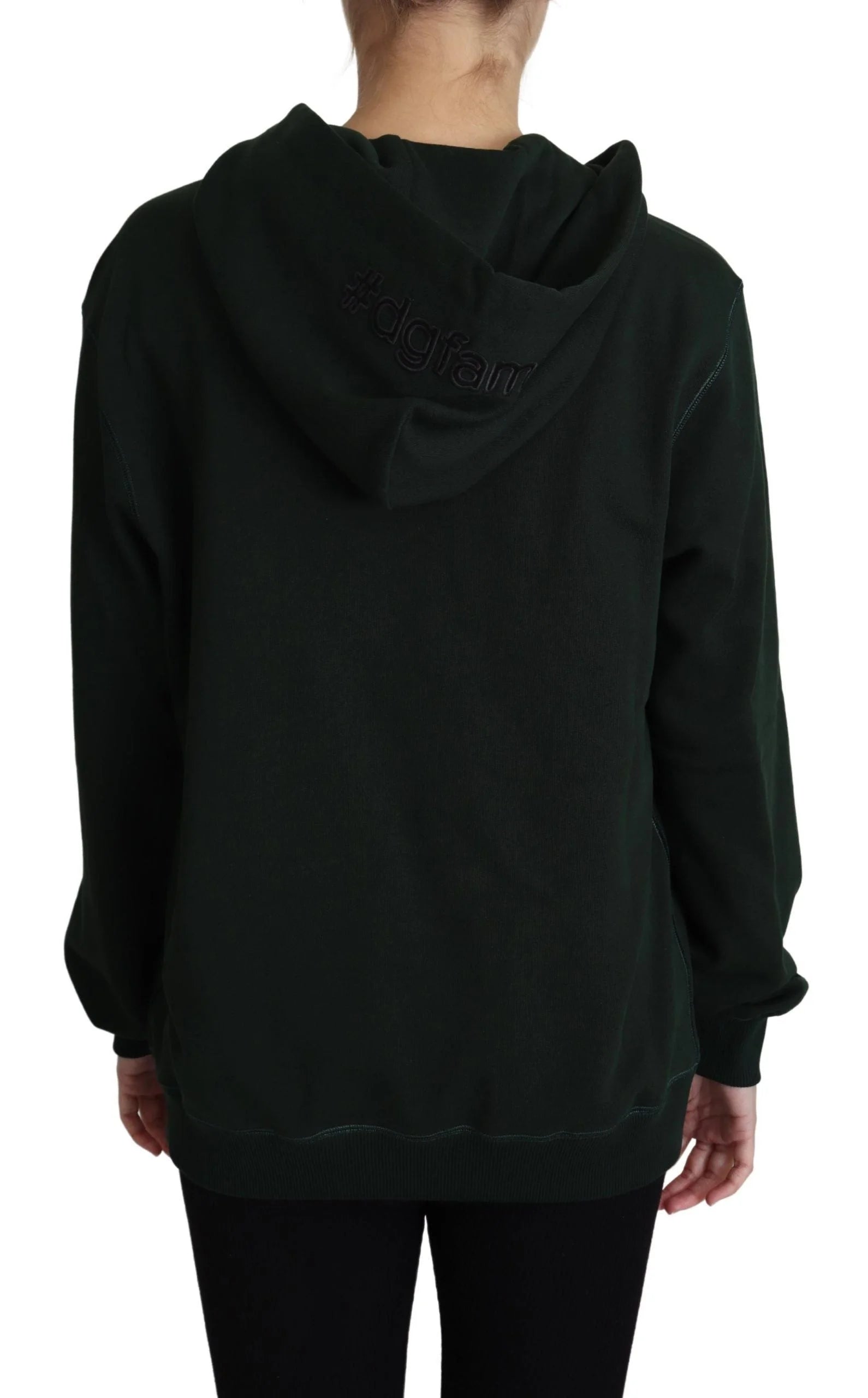 Dolce & Gabbana Dark Green Crown Embroidery Hoodie - IT38|XS - Hoodies