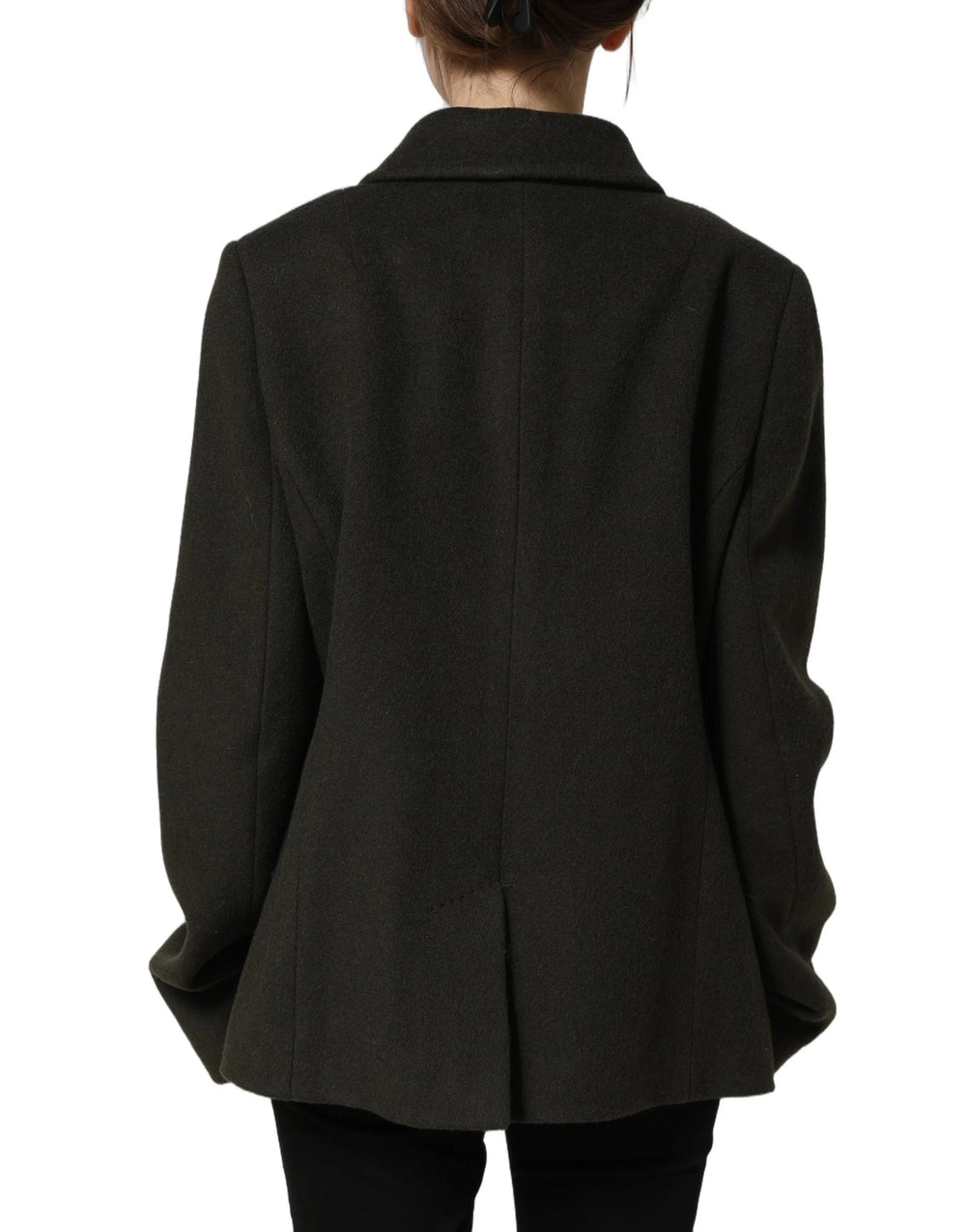 Dolce & Gabbana Dark Green Double Breasted Peacoat Jacket - IT44 | L