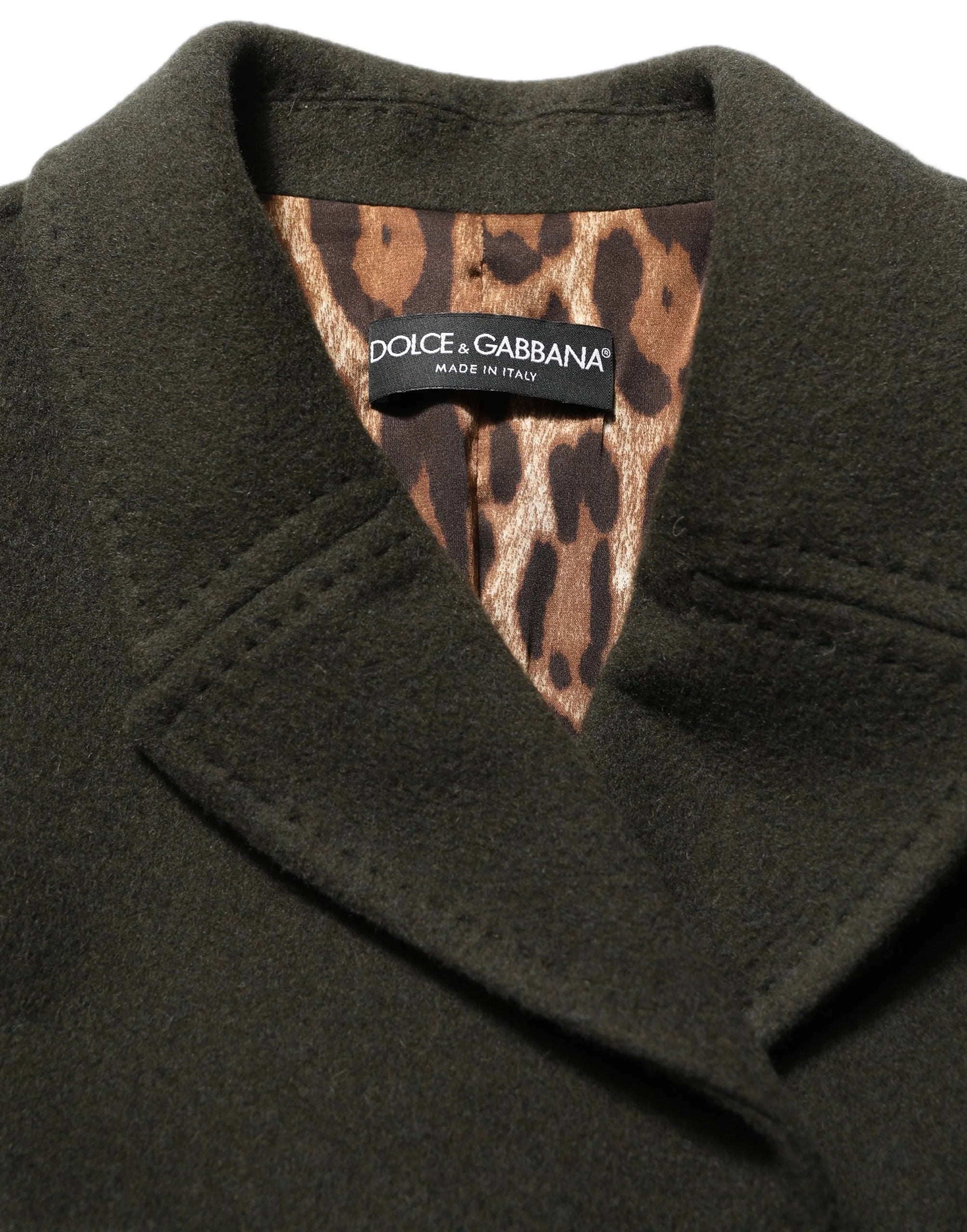 Dolce & Gabbana Dark Green Double Breasted Peacoat Jacket - IT44 | L