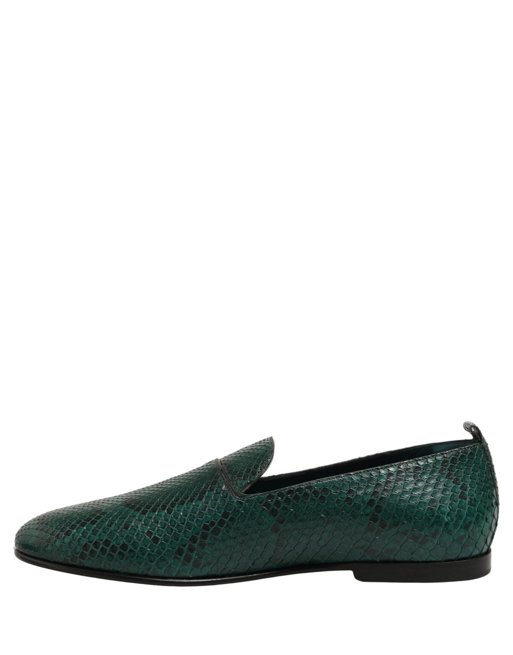 Dolce & Gabbana Dark Green Embossed Leather Loafers Shoes - EU43/US10