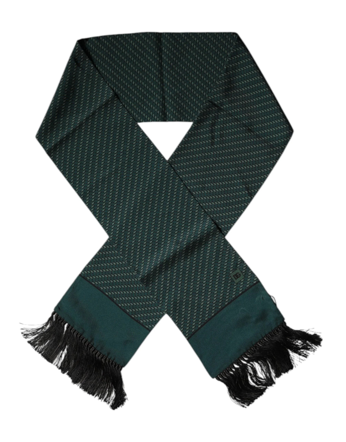 Dolce & Gabbana Dark Green Fantasy Fringes Neck Wrap Scarf - Scarves & Shawls