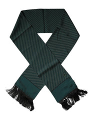 Dolce & Gabbana Dark Green Fantasy Fringes Neck Wrap Scarf - Scarves & Shawls