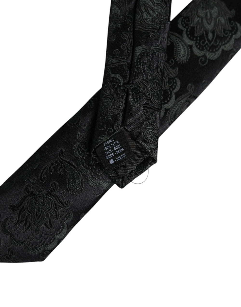 Dolce & Gabbana Dark Green Floral Silk Adjustable Necktie Tie - Neckties