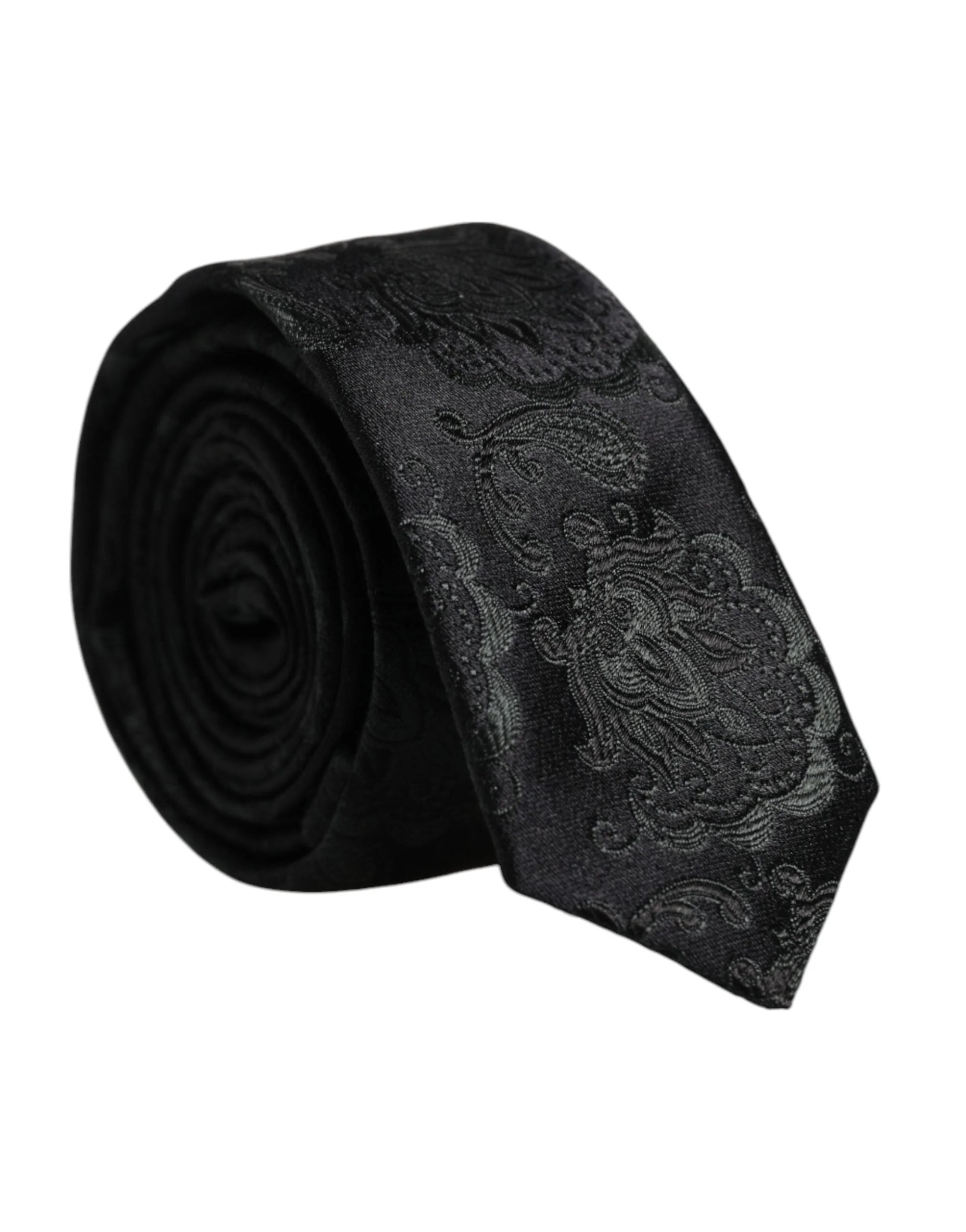 Dolce & Gabbana Dark Green Floral Silk Adjustable Necktie Tie - Neckties