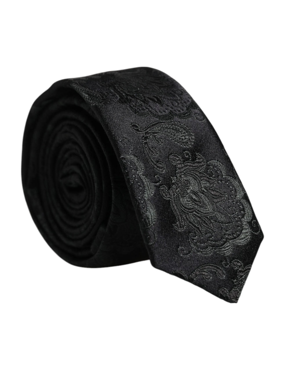 Dolce & Gabbana Dark Green Floral Silk Adjustable Necktie Tie - Neckties