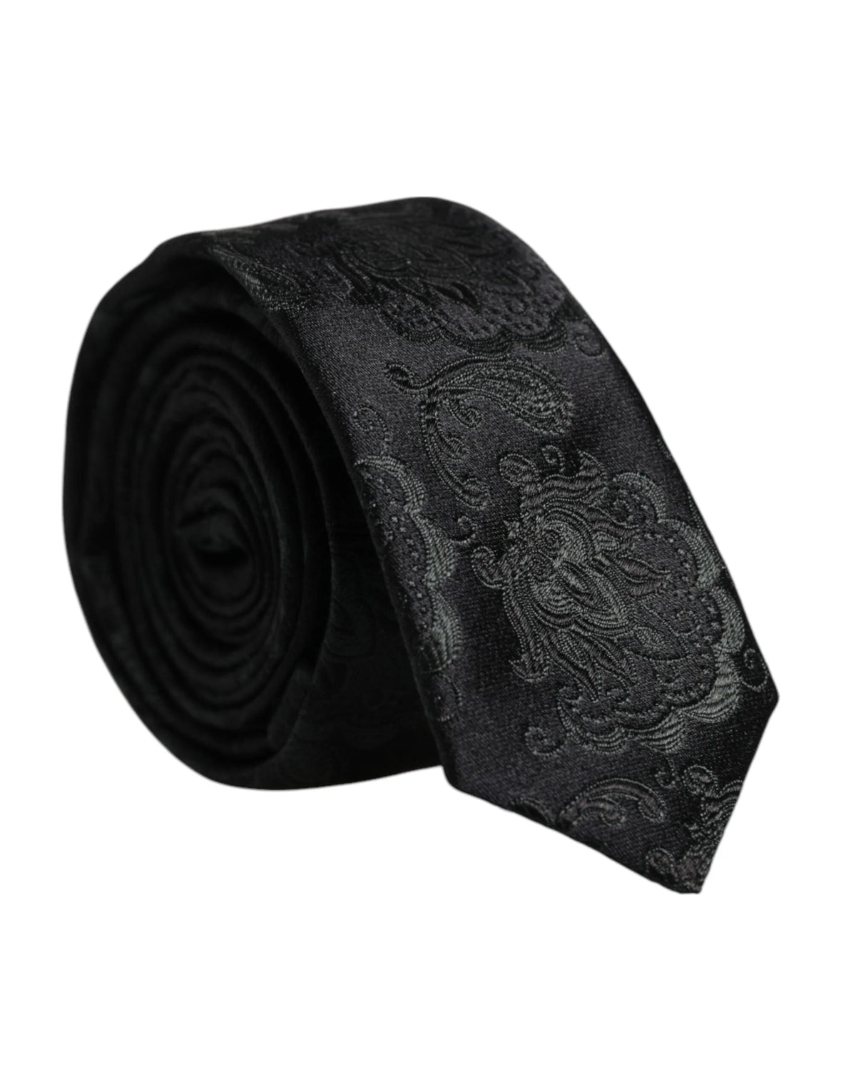Dolce & Gabbana Dark Green Floral Silk Adjustable Necktie Tie - Neckties