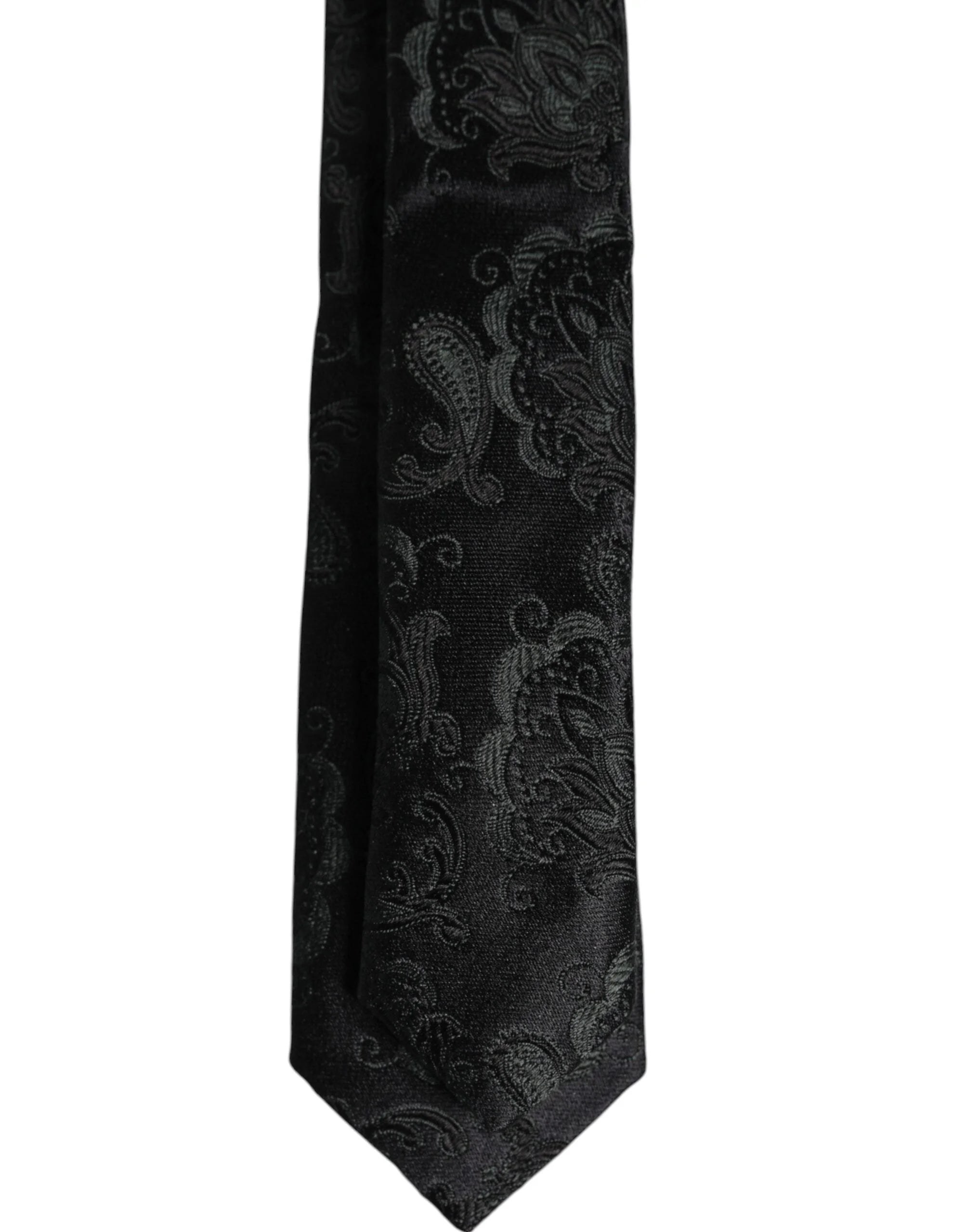 Dolce & Gabbana Dark Green Floral Silk Adjustable Necktie Tie - Neckties