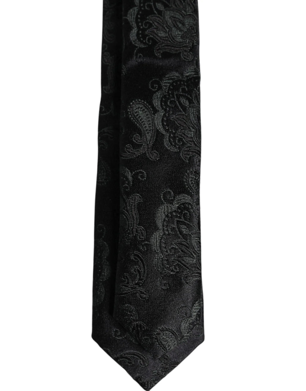 Dolce & Gabbana Dark Green Floral Silk Adjustable Necktie Tie - Neckties