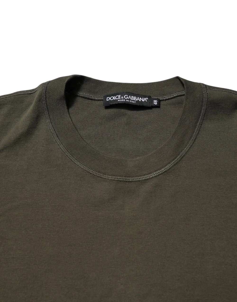 Dolce & Gabbana Dark Green Long Sleeves Crew Neck T-shirt - IT48 | M - T-Shirts