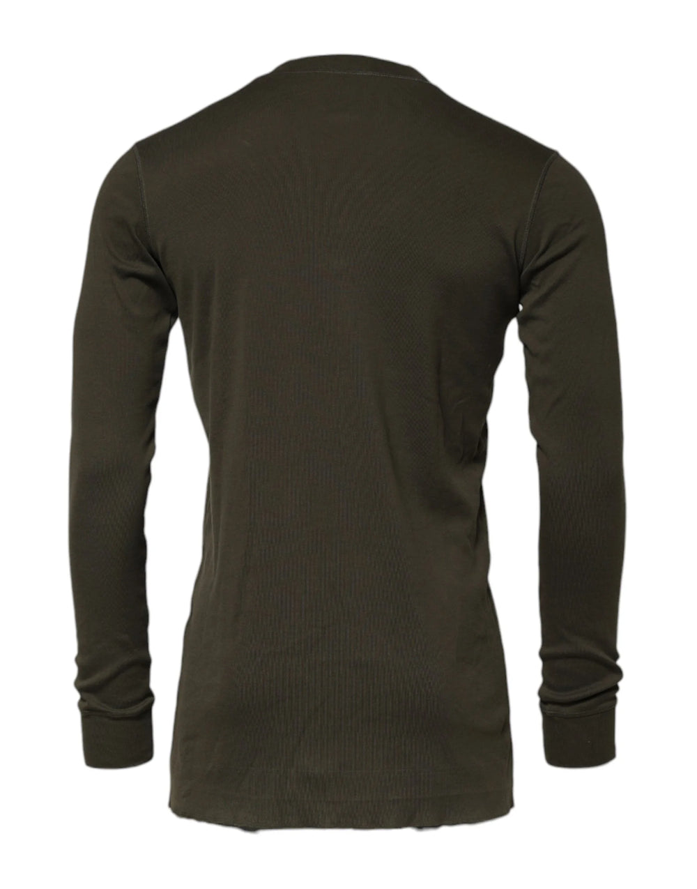 Dolce & Gabbana Dark Green Long Sleeves Crew Neck T-shirt - IT48 | M - T-Shirts