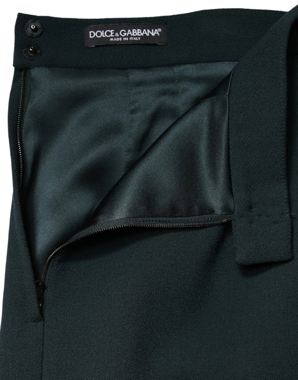 Dolce & Gabbana Dark Green Mid Waist Pencil Cut Mini Skirt - IT46|XL