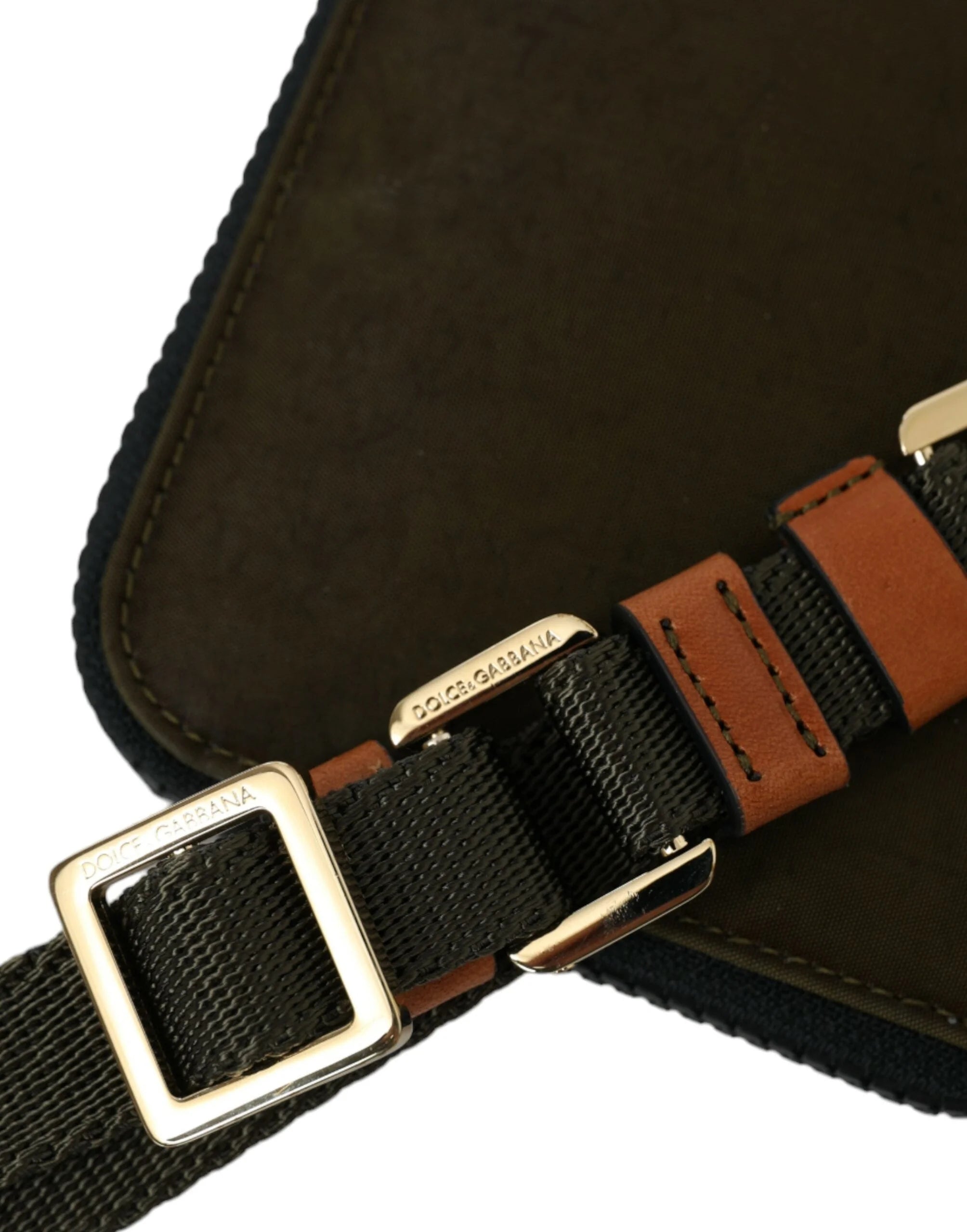 Dolce & Gabbana Dark Green Nylon Logo Multifunctional Kit 2 Pcs Set Bags - Clutch Bags