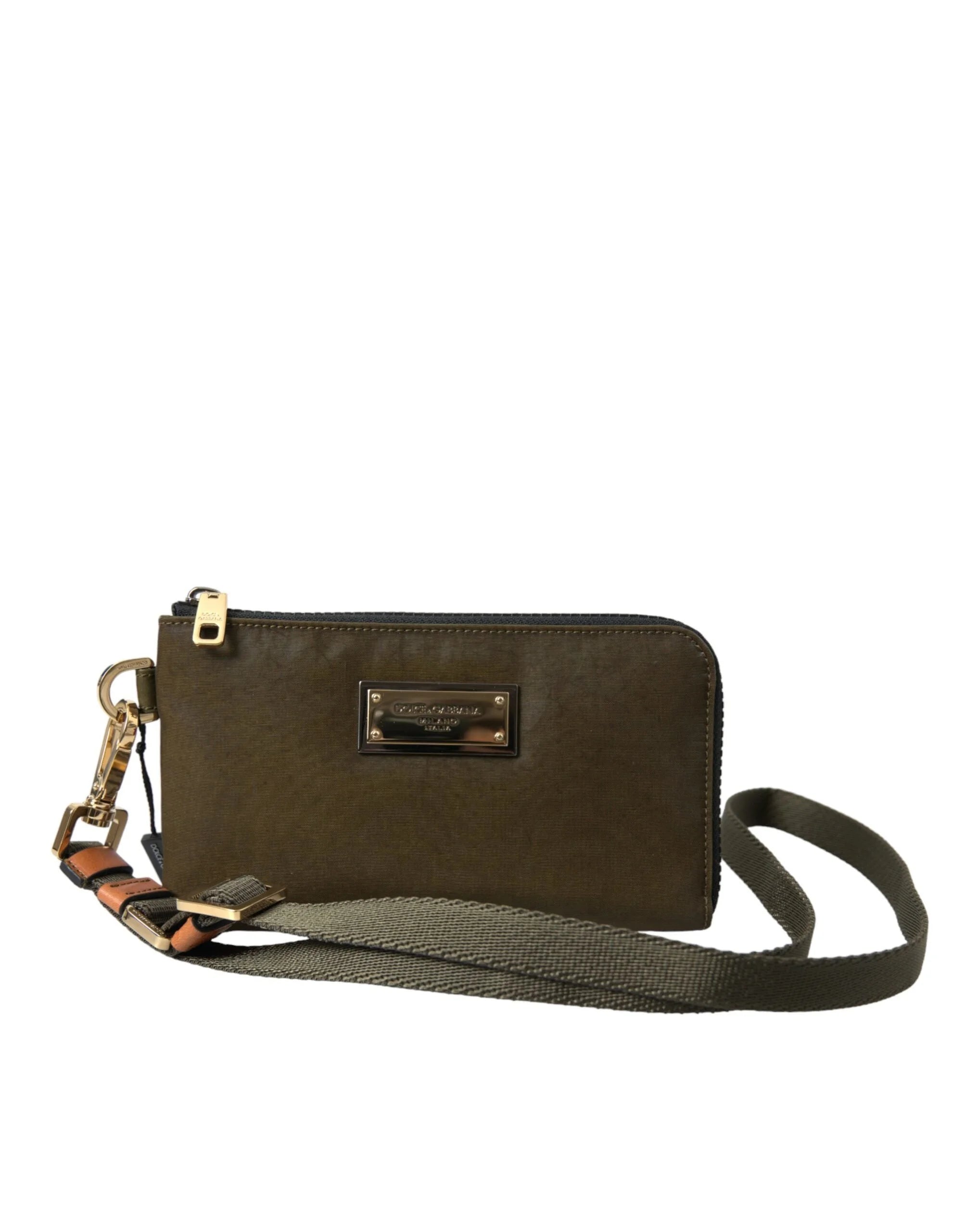 Dolce & Gabbana Dark Green Nylon Logo Multifunctional Kit 2 Pcs Set Bags - Clutch Bags