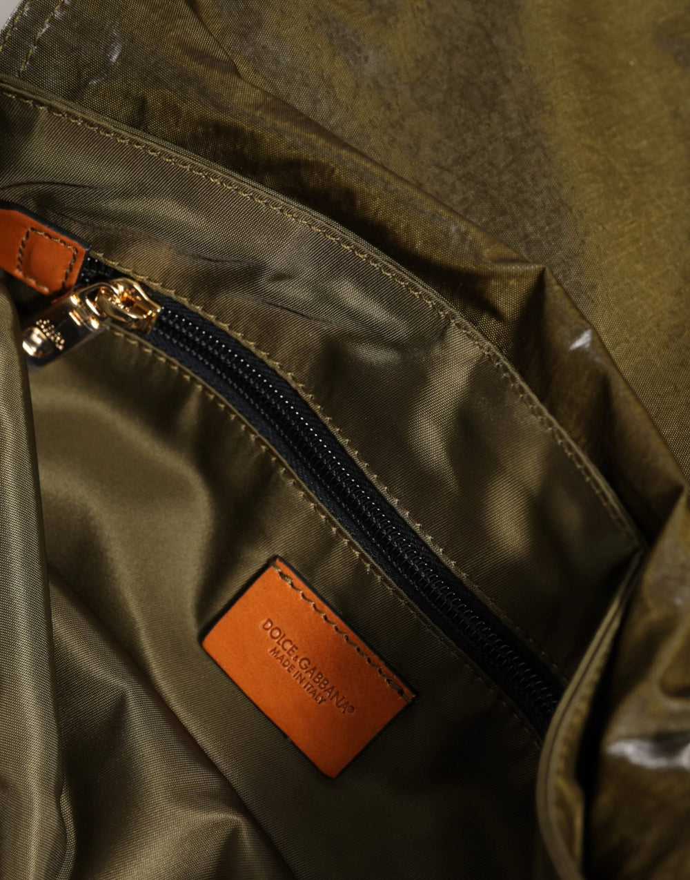 Dolce & Gabbana Dark Green Nylon Logo Plaque Shoulder Strap Borse Bag - Shoulder Bags