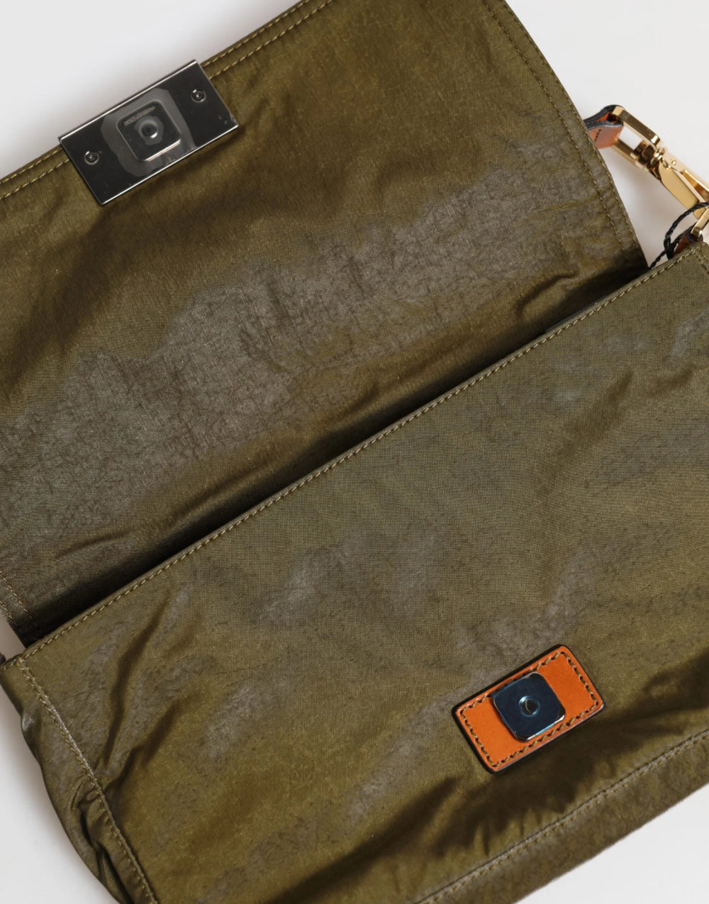 Dolce & Gabbana Dark Green Nylon Logo Plaque Shoulder Strap Borse Bag - Shoulder Bags