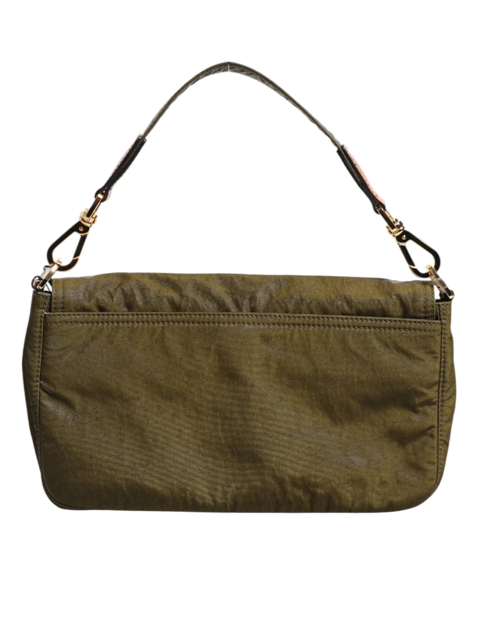 Dolce & Gabbana Dark Green Nylon Logo Plaque Shoulder Strap Borse Bag - Shoulder Bags