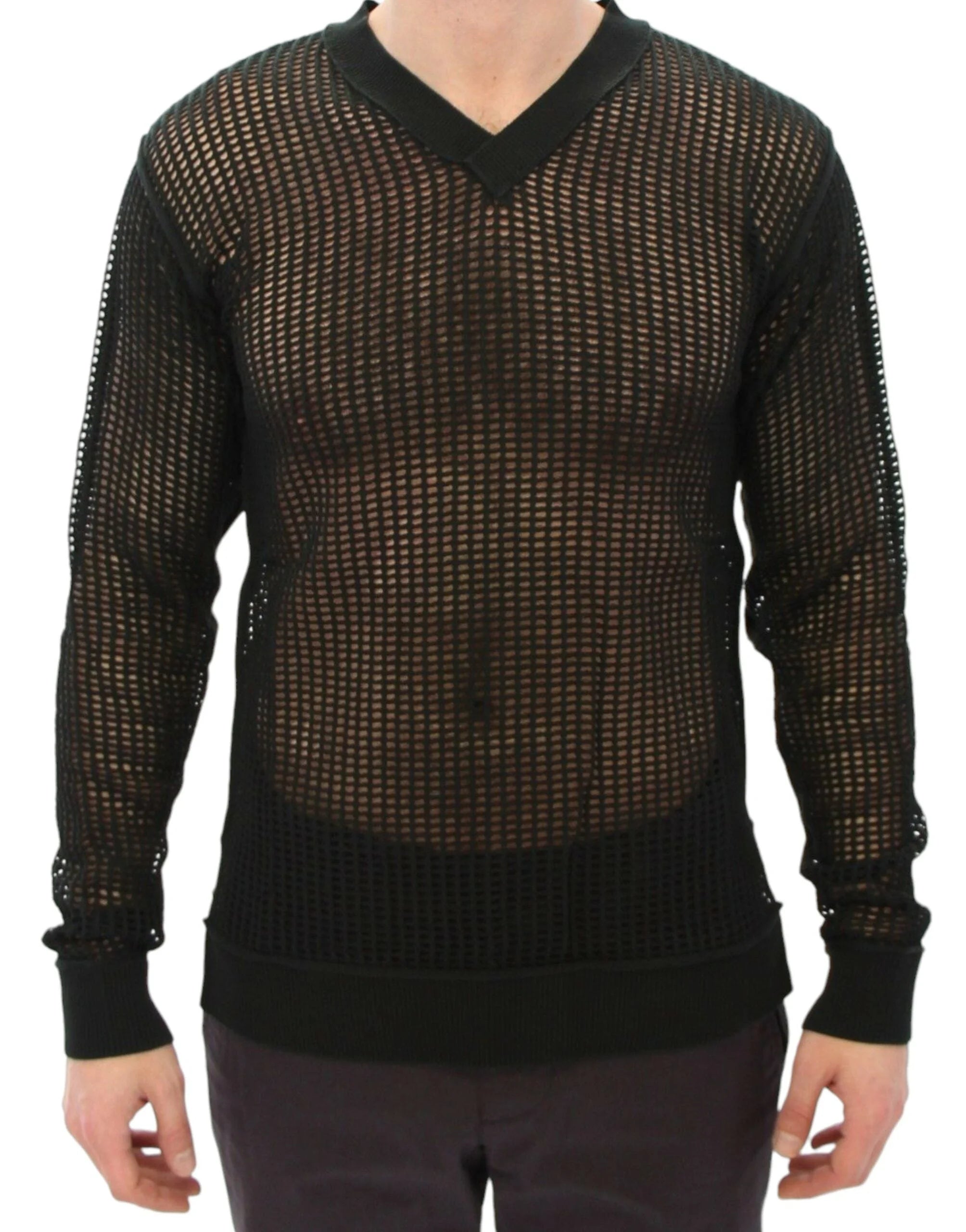 Dolce & Gabbana Dark Green Runway Netz Pullover Netted Sweater - IT46 | S - Sweaters